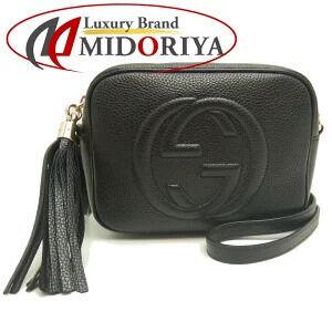 GUCCI Soho Disco Shoulder Bag Leather Black